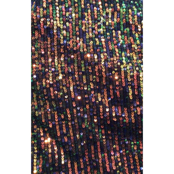 TOPSHOP Iridescent Black Sequin Halter Tank Dress Size 10 Party Clubwear - Picture 5 of 5